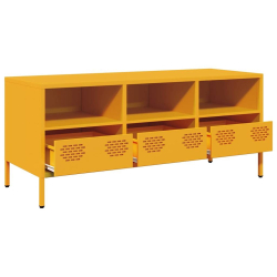 Szafka RTV, żółta, 101,5x39x43,5 cm, stal walcowana na zimno