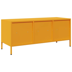 Szafka RTV, żółta, 101,5x39x43,5 cm, stal walcowana na zimno