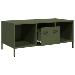 Stolik kawowy, oliwkowy, 101,5x50x43,5 cm, stal