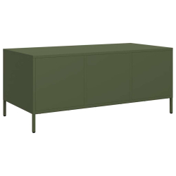Stolik kawowy, oliwkowy, 101,5x50x43,5 cm, stal