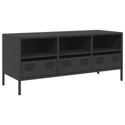 Szafka RTV, czarna, 101,5x39x43,5 cm, stal walcowana na zimno