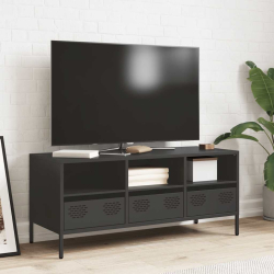 Szafka RTV, czarna, 101,5x39x43,5 cm, stal walcowana na zimno