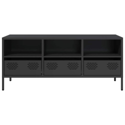 Szafka RTV, czarna, 101,5x39x43,5 cm, stal walcowana na zimno
