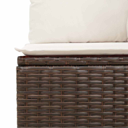 4-cz sofa ogrodowa z poduszkami, brązowy rattan PE i akacja