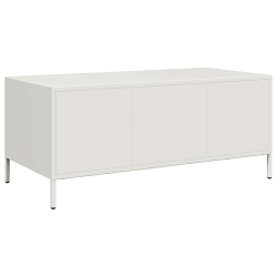 Stolik kawowy, biały, 101,5x50x43,5 cm, stal walcowana na zimno