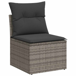 4-cz. sofa ogrodowa z poduszkami, szary, rattan PE i akacja