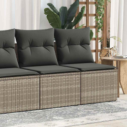 4-cz. sofa ogrodowa z poduszkami, szary, rattan PE i akacja