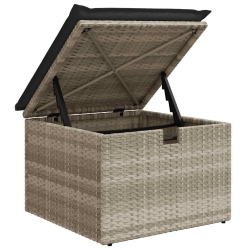 2-cz sofa ogrodowa z poduszkami, jasnoszary, rattan PE i akacja