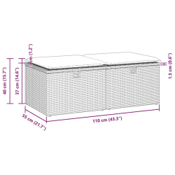 2-cz sofa ogrodowa z poduszkami, jasnoszary, rattan PE i akacja