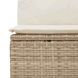 4-cz. sofa ogrodowa z poduszkami, beżowy, rattan PE i akacja