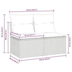 4-cz. sofa ogrodowa z poduszkami, beżowy, rattan PE i akacja