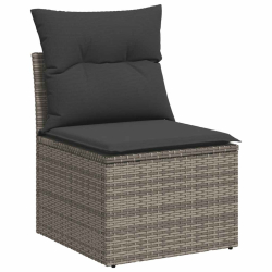 4-cz. sofa ogrodowa z poduszkami, szary, rattan PE i akacja