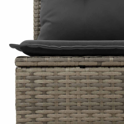 4-cz. sofa ogrodowa z poduszkami, szary, rattan PE i akacja