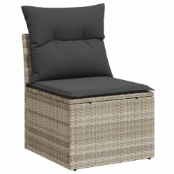 4-cz sofa ogrodowa z poduszkami, jasnoszary, rattan PE i akacja