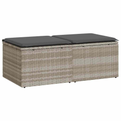 2-cz sofa ogrodowa z poduszkami, jasnoszary, rattan PE i akacja