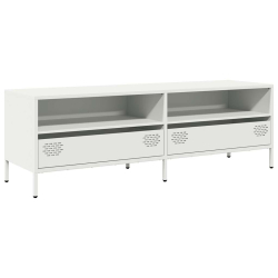 Szafka RTV, biała, 135x39x43,5 cm, stal walcowana na zimno