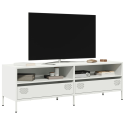 Szafka RTV, biała, 135x39x43,5 cm, stal walcowana na zimno