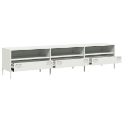 Szafka RTV, biała, 202x39x43,5 cm, stal walcowana na zimno