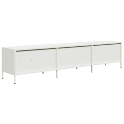 Szafka RTV, biała, 202x39x43,5 cm, stal walcowana na zimno