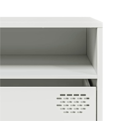 Szafka RTV, biała, 202x39x43,5 cm, stal walcowana na zimno