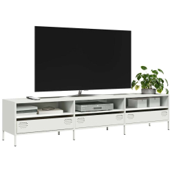 Szafka RTV, biała, 202x39x43,5 cm, stal walcowana na zimno