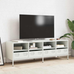 Szafka RTV, biała, 135x39x43,5 cm, stal walcowana na zimno
