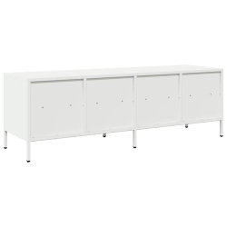 Szafka RTV, biała, 135x39x43,5 cm, stal walcowana na zimno