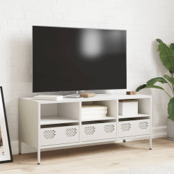 Szafka RTV, biała, 101,5x39x43,5 cm, stal walcowana na zimno