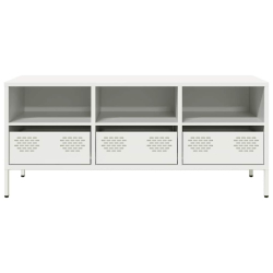 Szafka RTV, biała, 101,5x39x43,5 cm, stal walcowana na zimno