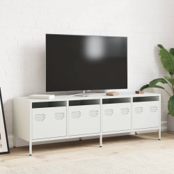 Szafka RTV, biała, 135x39x43,5 cm, stal walcowana na zimno