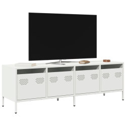 Szafka RTV, biała, 135x39x43,5 cm, stal walcowana na zimno