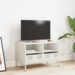 Szafka RTV, biała, 68x39x43,5 cm, stal walcowana na zimno