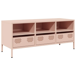 Szafka RTV, różowa, 101,5x39x43,5 cm, stal walcowana na zimno