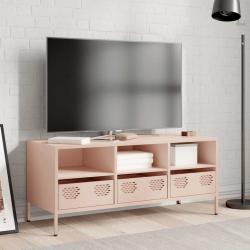 Szafka RTV, różowa, 101,5x39x43,5 cm, stal walcowana na zimno