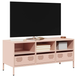 Szafka RTV, różowa, 101,5x39x43,5 cm, stal walcowana na zimno