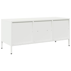 Szafka RTV, biała, 101,5x39x43,5 cm, stal walcowana na zimno