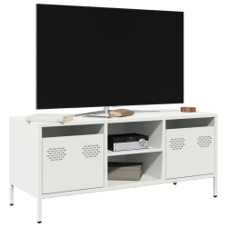 Szafka RTV, biała, 101,5x39x43,5 cm, stal walcowana na zimno
