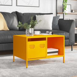 Stolik kawowy musztarda 68,5x50x43,5 cm stal walcowana na zimno