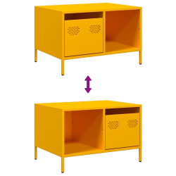 Stolik kawowy musztarda 68,5x50x43,5 cm stal walcowana na zimno