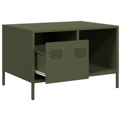 Stolik kawowy oliwkowy 68,5x50x43,5 cm stal walcowana na zimno