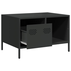 Stolik kawowy, czarny, 68,5x50x43,5 cm, stal walcowana na zimno