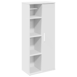 Szafka łazienkowa z uchwyty na rolki biała 39x22x90 cm