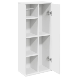 Szafka łazienkowa z uchwyty na rolki biała 39x22x90 cm