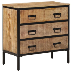 Szafki, 2 szt., 70x35x70 cm, lite surowe drewno mango