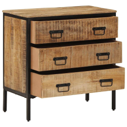 Szafki, 2 szt., 70x35x70 cm, lite surowe drewno mango