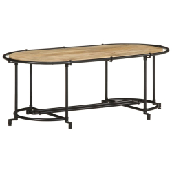 Stolik kawowy, 110x55x40 cm, lite surowe drewno mango