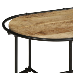 Stolik kawowy, 110x55x40 cm, lite surowe drewno mango