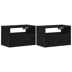 Wiszące szafki nocne, 2 szt., czarne, 45x26x28,5 cm