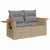 4-cz. sofa ogrodowa z poduszkami, beżowy, rattan PE i akacja