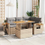 4-cz. sofa ogrodowa z poduszkami, beżowy, rattan PE i akacja